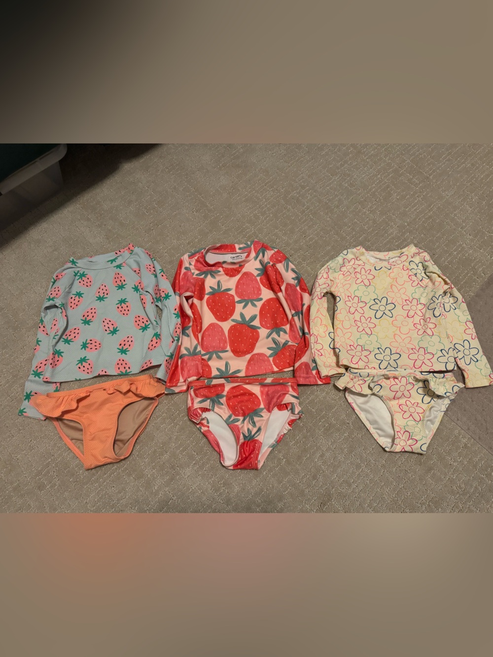 Carter Old Navy Toddler Baby Girl Swimsuit Bundle Rash Guard Bikini 2T